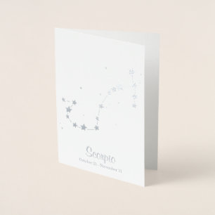 Silver Foil SCORPIO Zodiac Sign Constellation Foil Card
