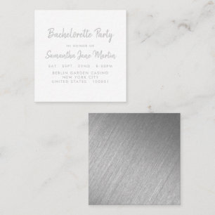 Silver Foil & Script Bachelorette Party Invitation