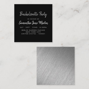 Silver Foil & Script Bachelorette Party Invitation