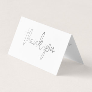 Silver Foil Script Logo Business Thank You Card