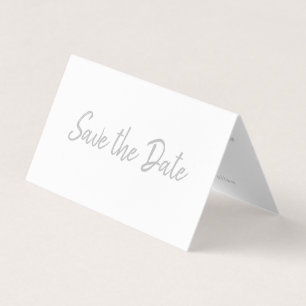 Silver Foil & Script Photo Save The Date Card