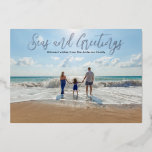 Silver foil Seas and Greetings Beach Christmas Foi<br><div class="desc">For more advanced customisation of this design,  simply select the "Customise It" button above!</div>