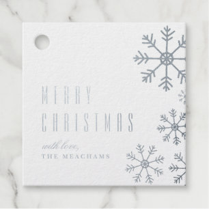 Silver Foil Snowflakes Christmas Holiday Gift Tag