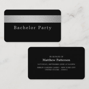 Silver Foil Stripe, Bachelor Party Invitation