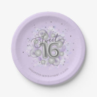 Silver Foil Sweet 16 Bday Balloons Party Lavender