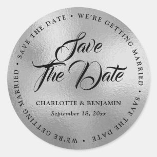 Silver Foil Typography Wedding Envelope Seal