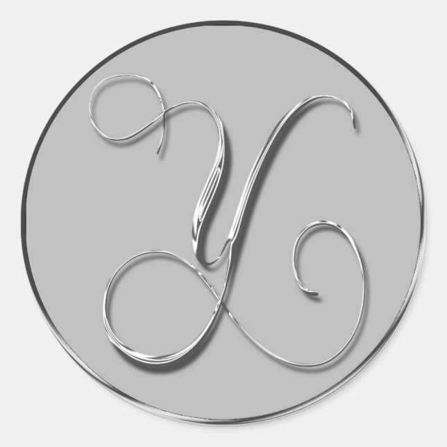 Silver Formal Wedding Monogram Y Seal (Front)