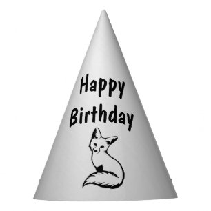 Silver Fox Birthday Party Hat