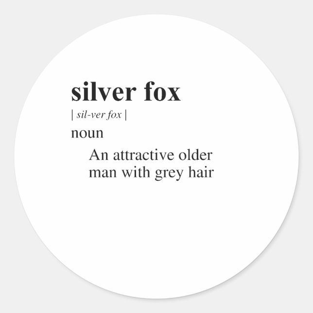 SILVER FOX CLASSIC ROUND STICKER (Front)