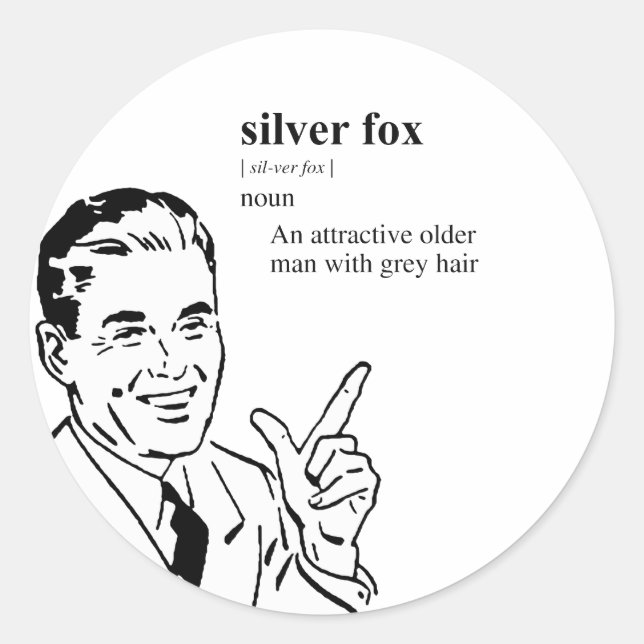 SILVER FOX CLASSIC ROUND STICKER (Front)