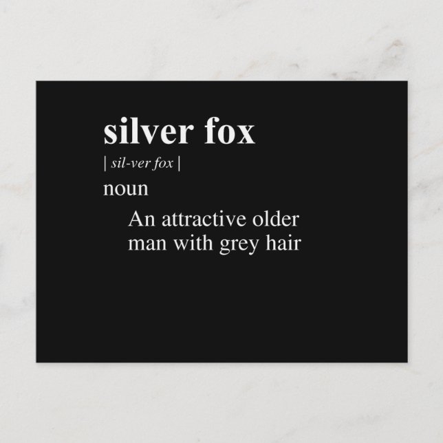 SILVER FOX DEFINITION POSTCARD (Front)