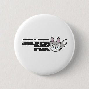Silver fox logo 6 cm round badge