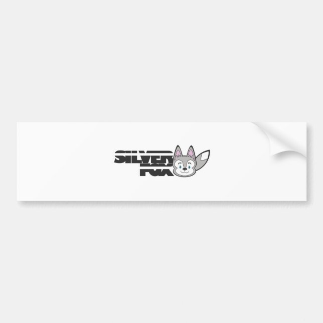 Silver fox logo bumper sticker (Front)