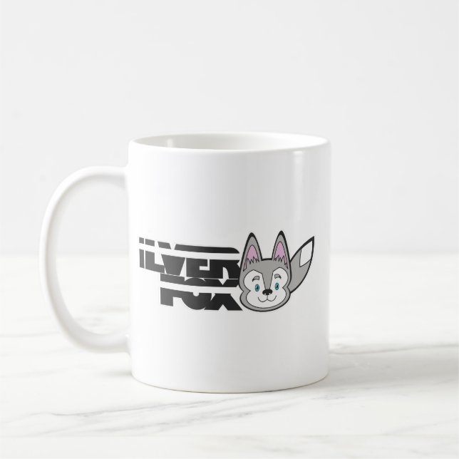 Silver fox logo coffee mug (Left)