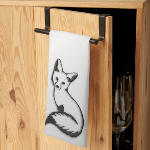 Silver Fox Tea Towel