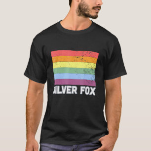 Silver Fox Vintage Gay Rainbow Flag LGBT Pride T-Shirt