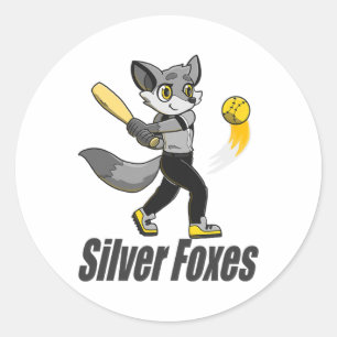Silver Foxes Softll  Classic Round Sticker