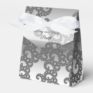 Silver Fractal Art Wedding Favour Box