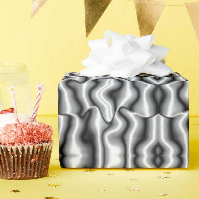 Silver Fractals Wrapping Paper (Birthday Party)