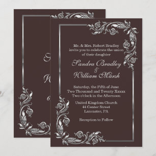 Silver Frame Cocoa Invitation