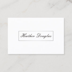 Silver Frame / Cursive Typography Business Card