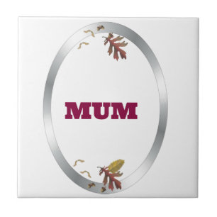Silver Frame Decorative Mum Tile