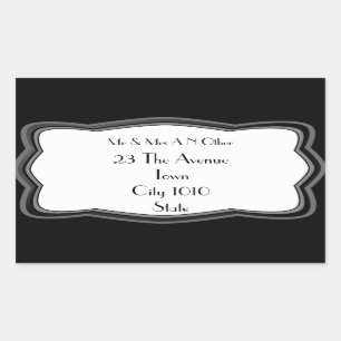 Silver Frame Design Name and address Rectangular Sticker