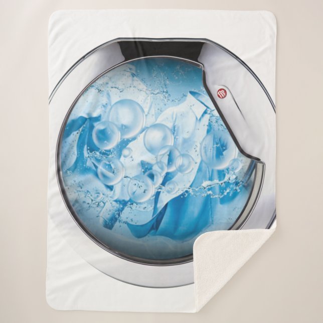silver framed washing machine animated sherpa blanket (Front)