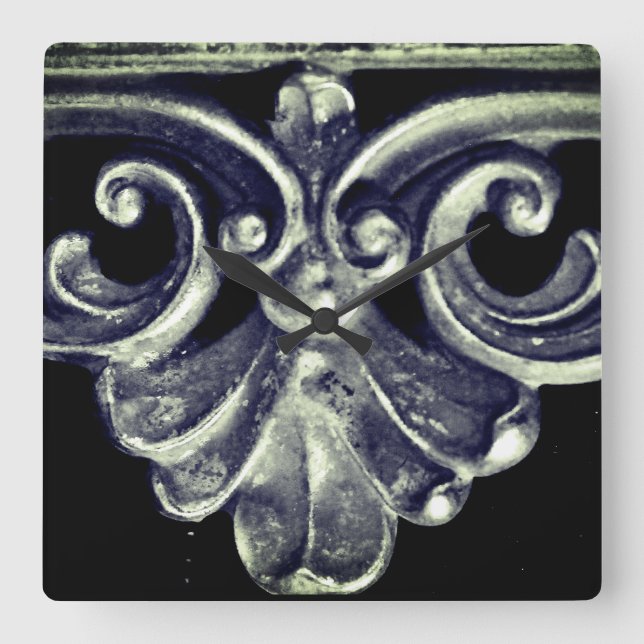 Silver French Frame Square Wall Clock (Front)