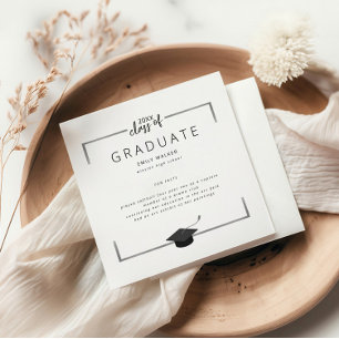 silver fun facts graduation party napkin