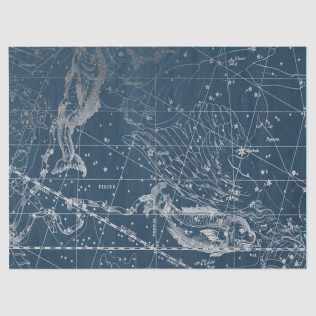 Silver Galaxy Star Map Series Design 12 Tissue Paper (Front)