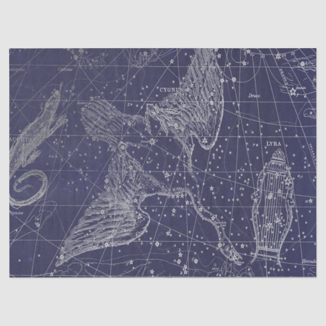 Silver Galaxy Star Map Series Design 5 Tissue Paper (Front)