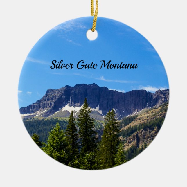 Silver Gate Montana Ceramic Ornament (Front)