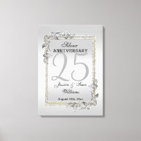 Silver Gem & Glitter 25th Wedding Anniversary