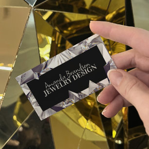 Silver Gemstone Diamond Jeweller Jewellery Design Business Card