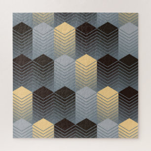 Silver geometric buildings, abstract pattern. jigsaw puzzle