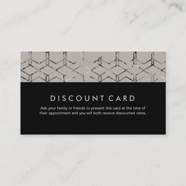 Silver Geometric Discount Cards (Front)