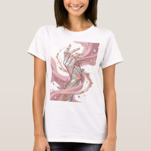 Silver GEOMETRIC HANDS WITH DIAMONDS AND STARS T-Shirt
