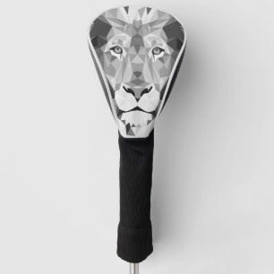 Silver Geometric Lion Golf Head Cover