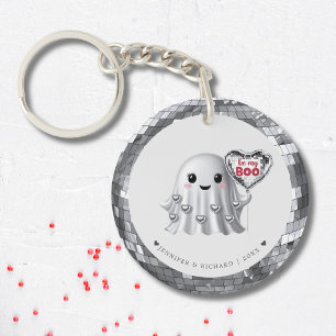 Silver Ghost Valentine's Pattern Key Ring