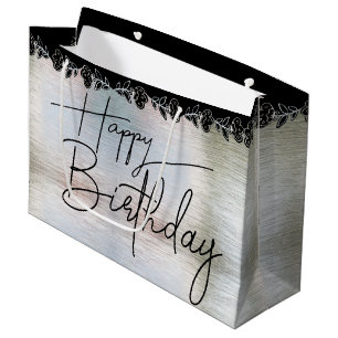 Silver Gift Bag with Flower for Compliance