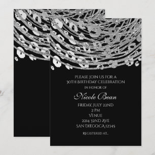 Silver Glam Cheetah Print Exotic Party Invitations