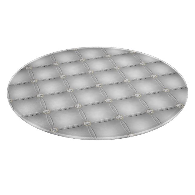 Silver Glam Diamond Blush Pink Cutting Board (Corner)