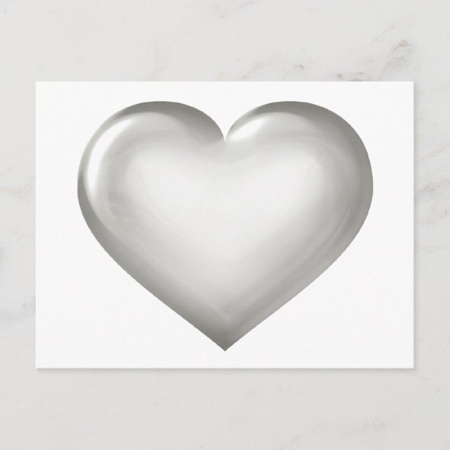 Silver Glass Heart Postcard (Front)