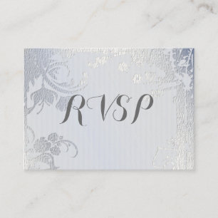 Silver Glimmer Floral RSVP Enclosure Card