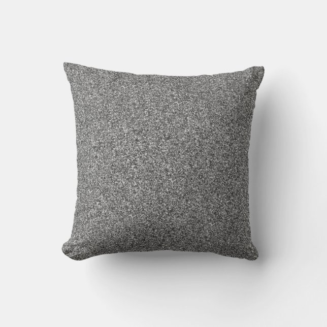 Silver Glitte Print Metallic Scatter Throw Cushion (Front)