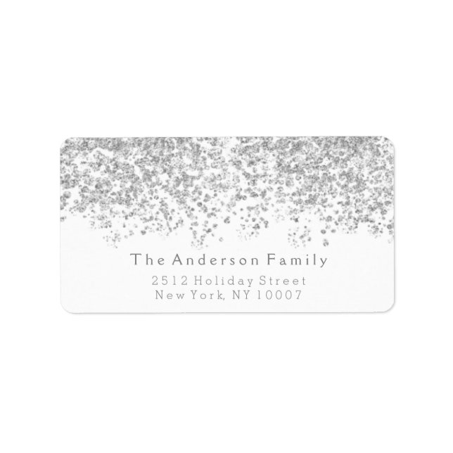 Silver glitter address label (Front)