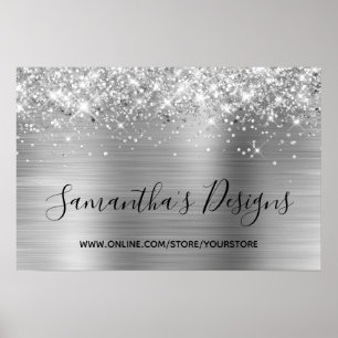 Silver Glitter and Metallic Foil Online Store Poster