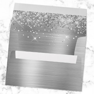 Silver Glitter and Ombre Foil Envelope
