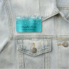 Silver Glitter and Turquoise Blue Foil